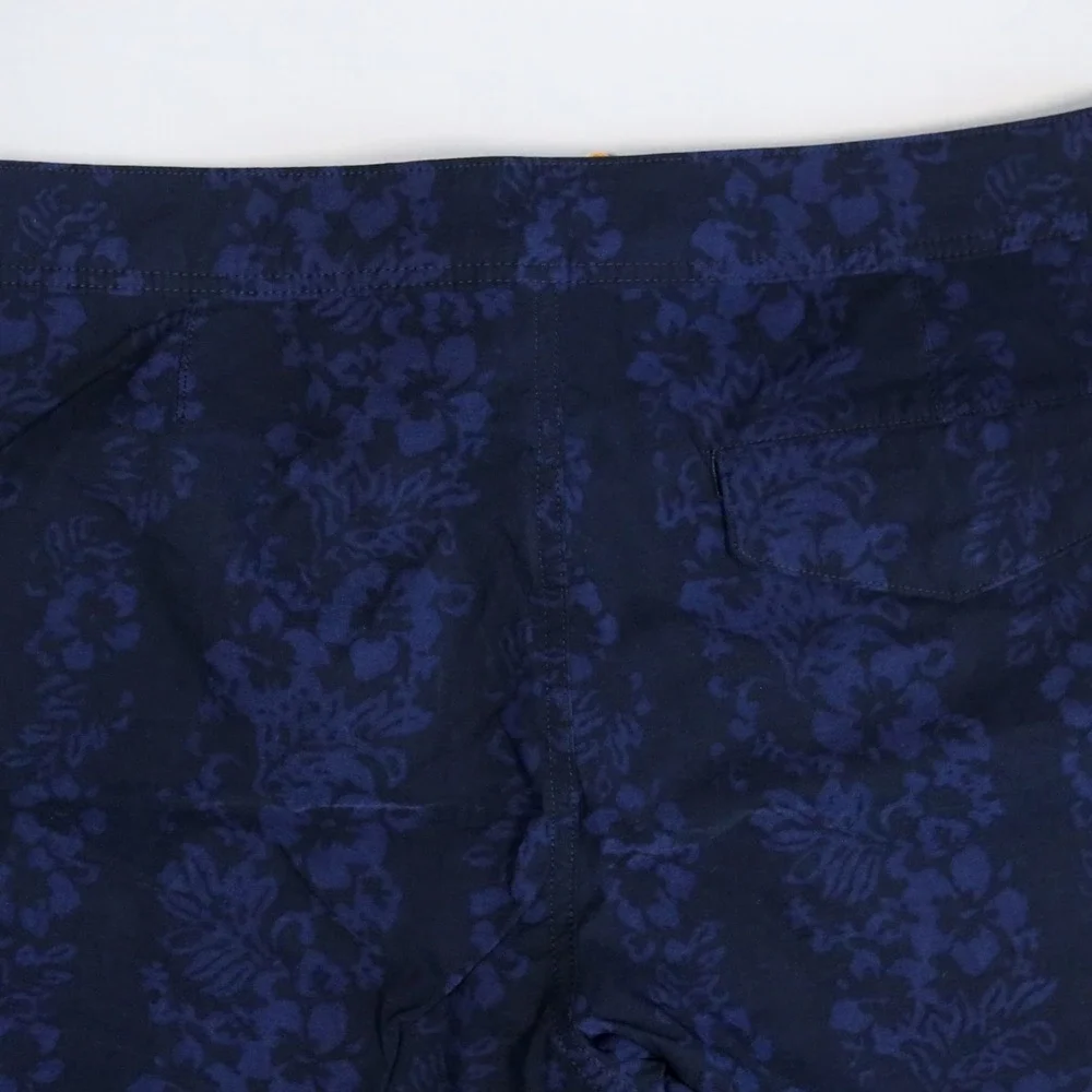 J.Crew Stretch Breaker Board‎ Shorts Mens 33 Navy Floral Print Swim Trunks 6.5